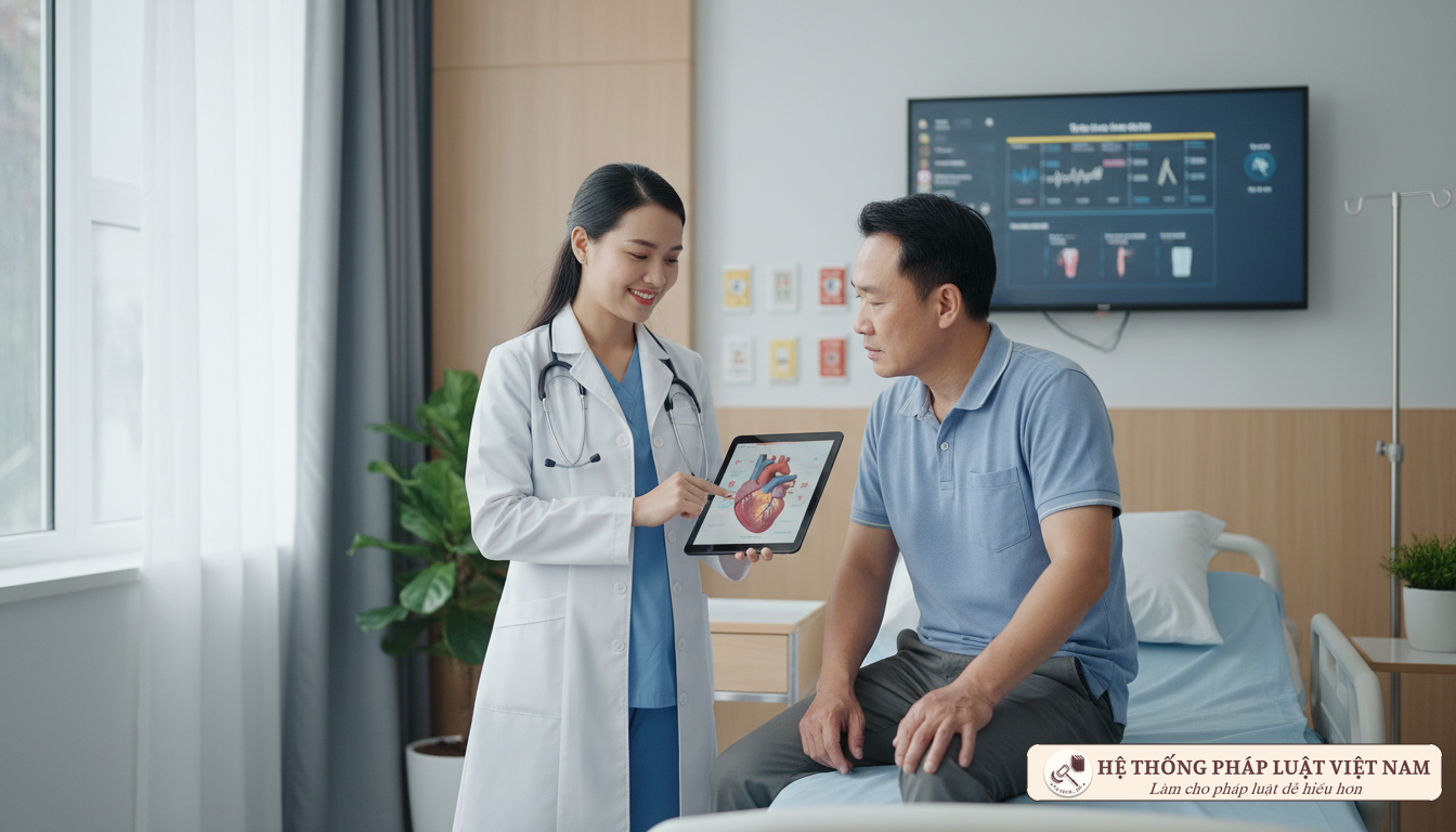 Bác sĩ tư vấn bảo hiểm y tế cho bệnh nhân