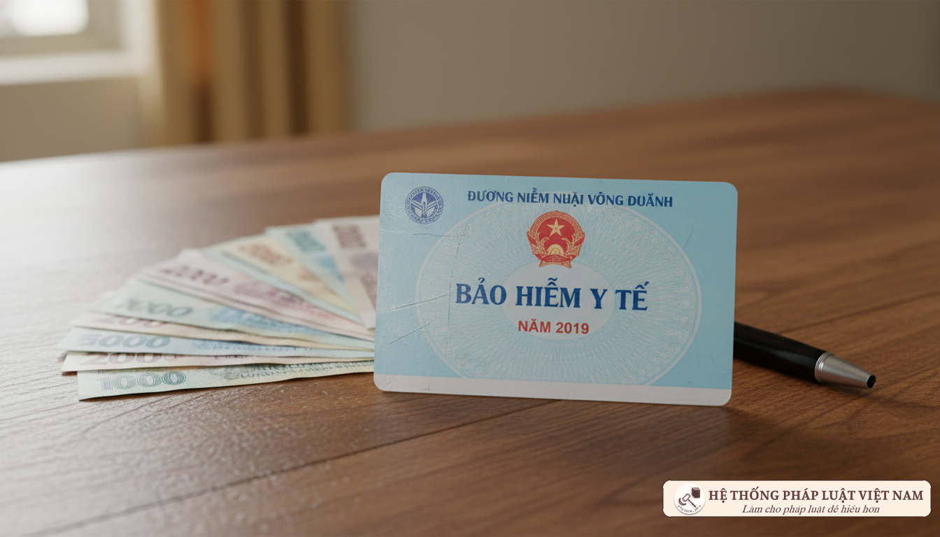 Thẻ Bảo hiểm y tế và tiền mặt minh họa việc hoàn trả