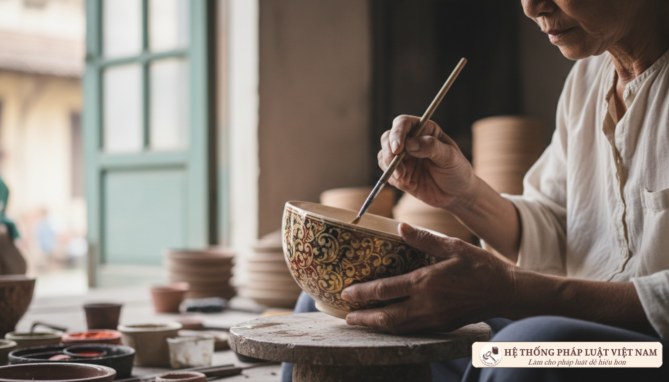 Nghệ nhân tỉ mỉ tạo nên các tác phẩm thủ công mỹ nghệ tinh xảo