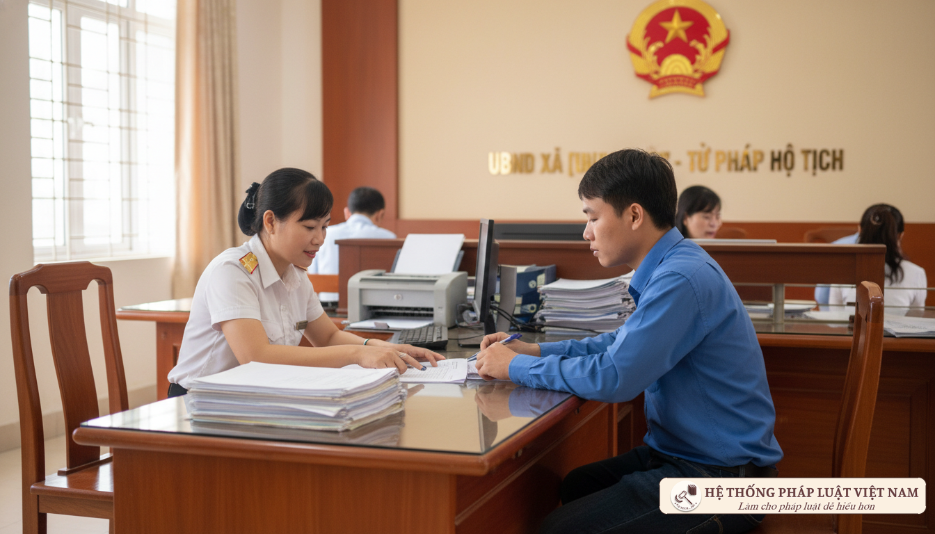 Công chức Tư pháp hộ tịch hỗ trợ người dân