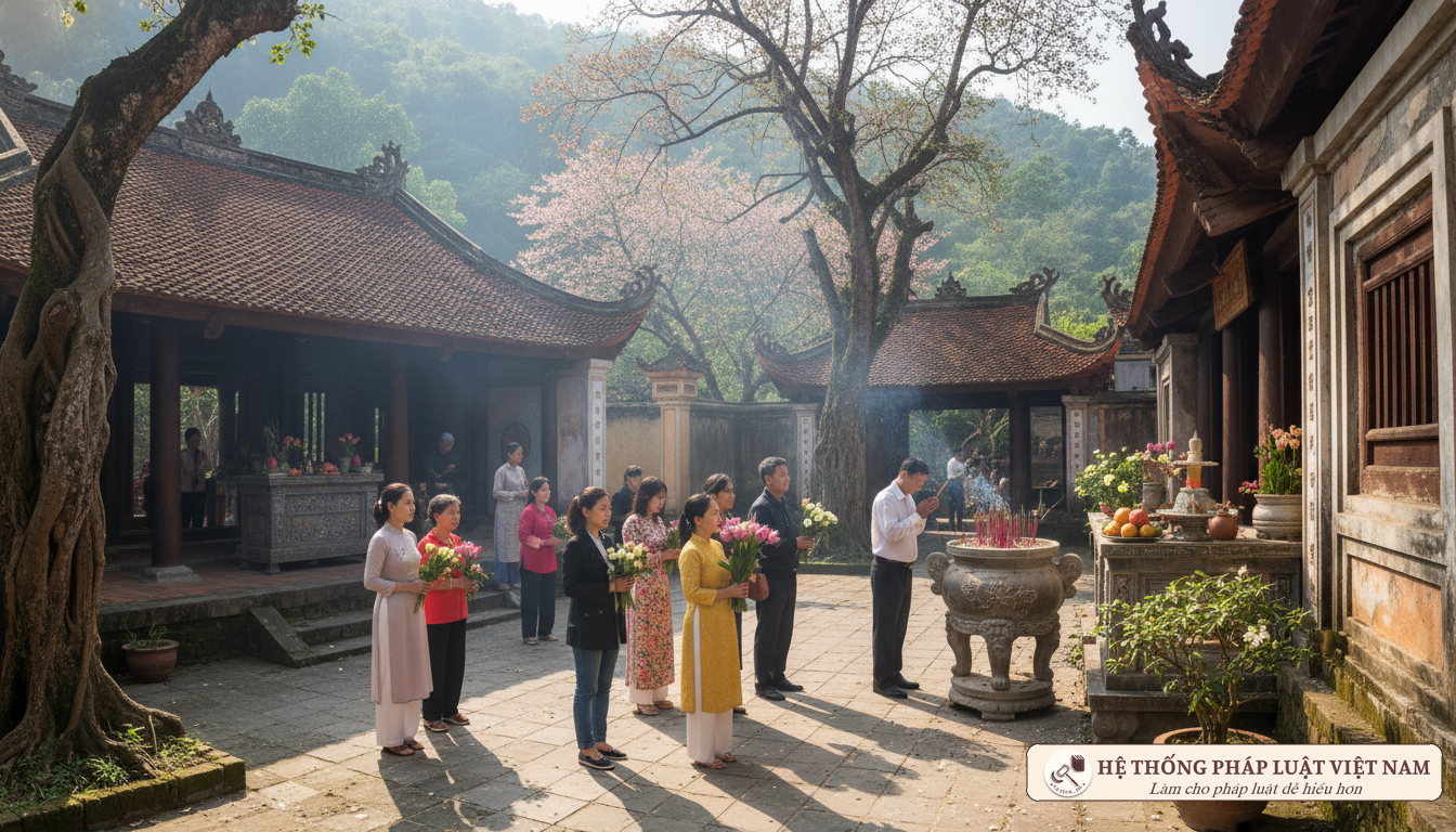 Người dân đi lễ chùa đầu năm văn minh