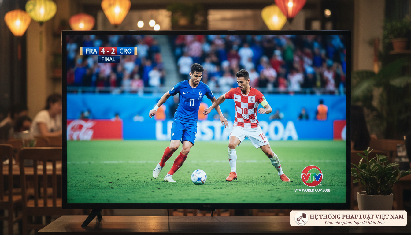 Màn hình tivi chiếu World Cup 2018