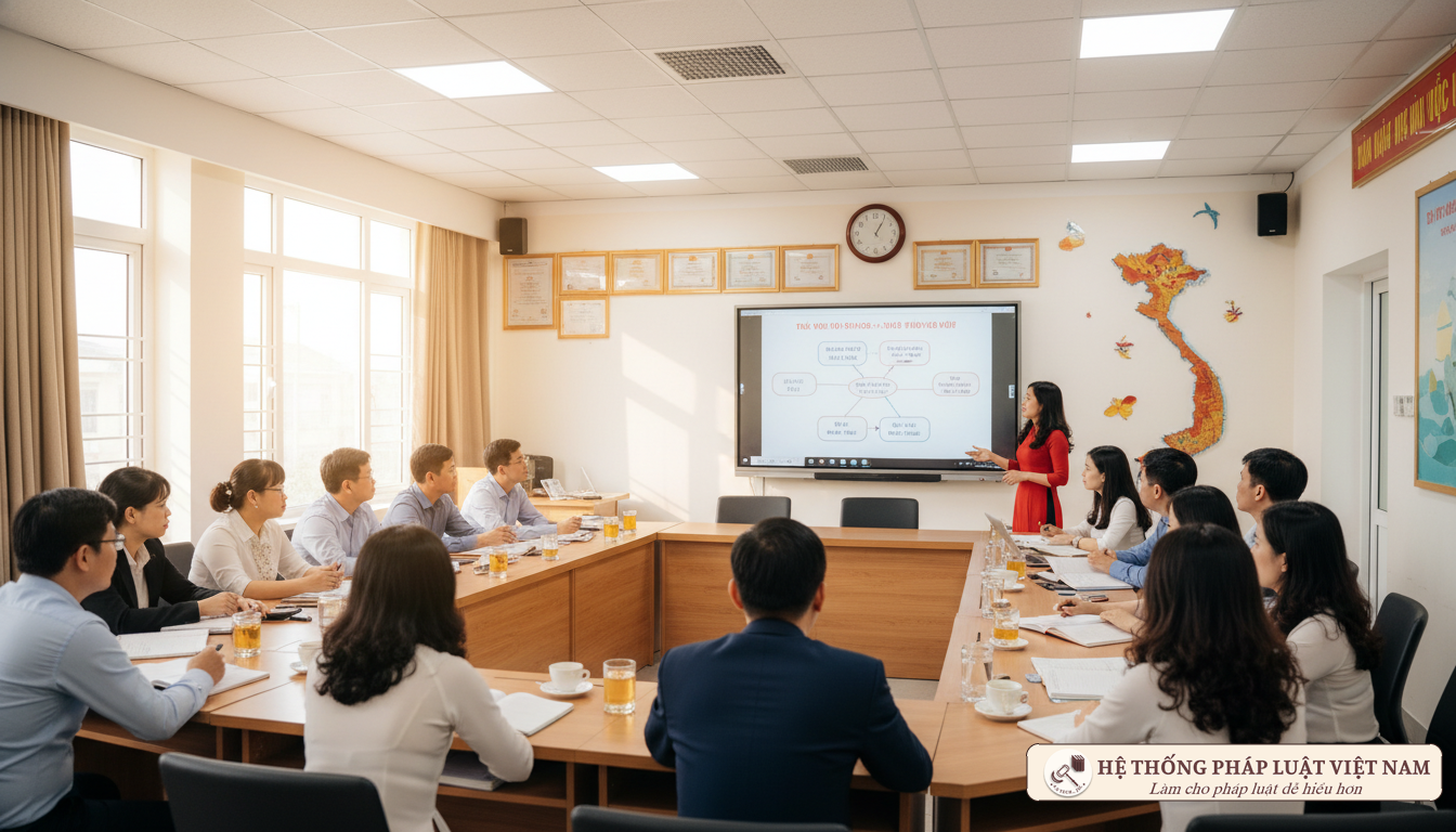 Giáo viên tham gia lớp bồi dưỡng chuyên môn