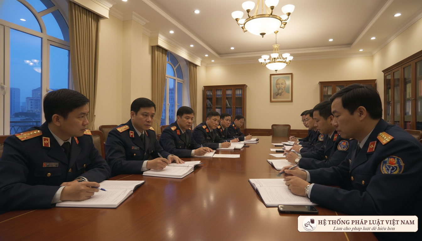 Sĩ quan Công an nhân dân thảo luận pháp luật
