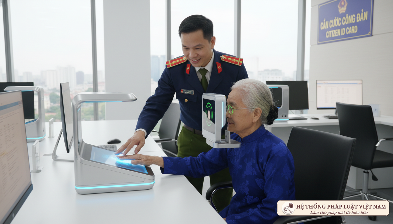 Người dân làm thủ tục cấp thẻ Căn cước