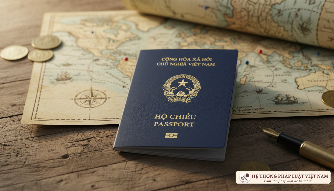 Hộ chiếu Việt Nam và bản đồ du lịch