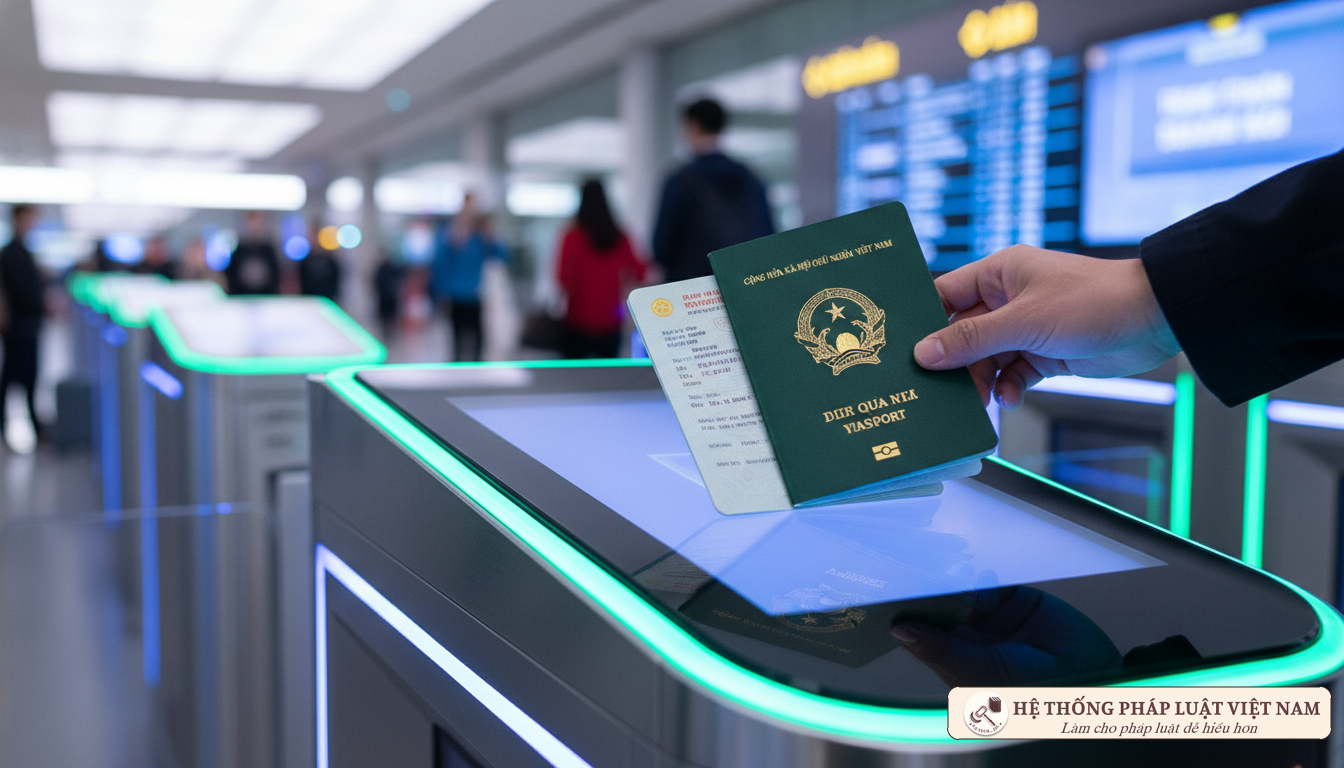 Quét hộ chiếu tại cổng kiểm soát tự động