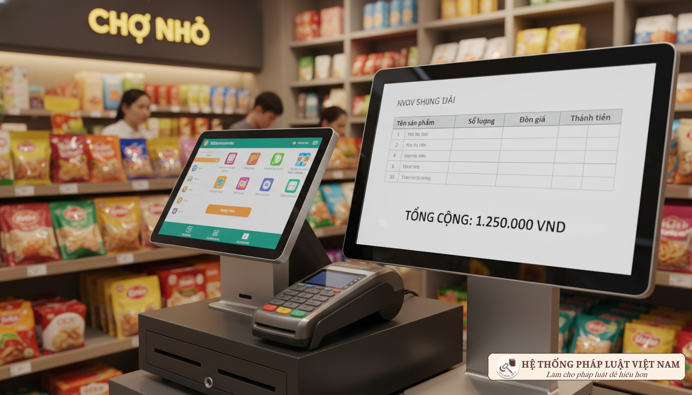 Máy tính tiền tích hợp hóa đơn điện tử