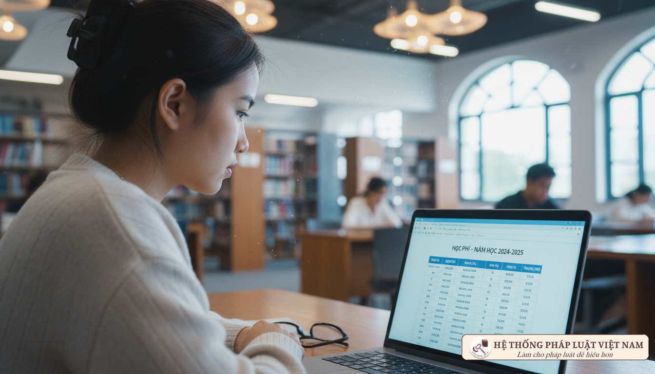 Tra cứu học phí đại học Sinh viên tra cứu học phí trên máy tính