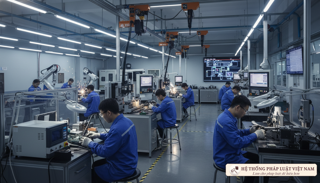 Học sinh trường nghề thực hành tại xưởng