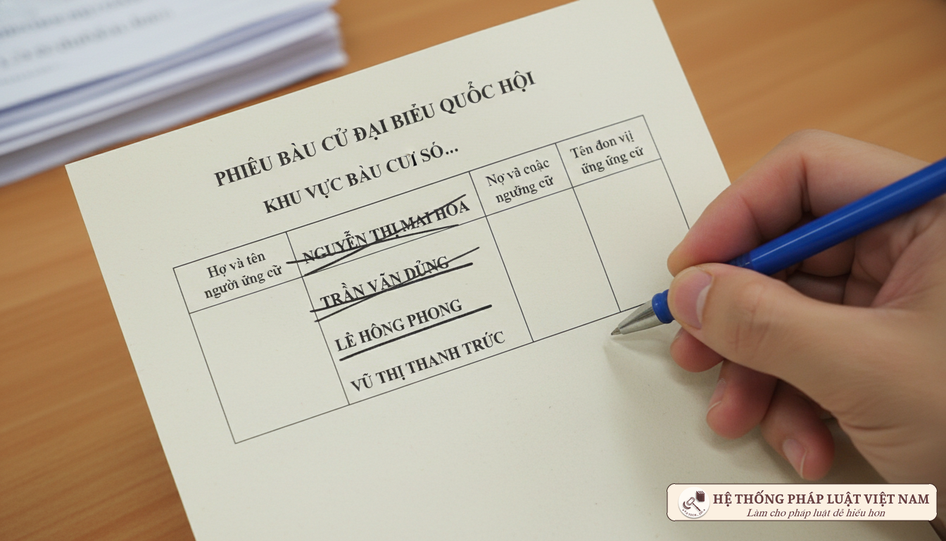 Hướng dẫn gạch phiếu bầu cử đại biểu Quốc hội