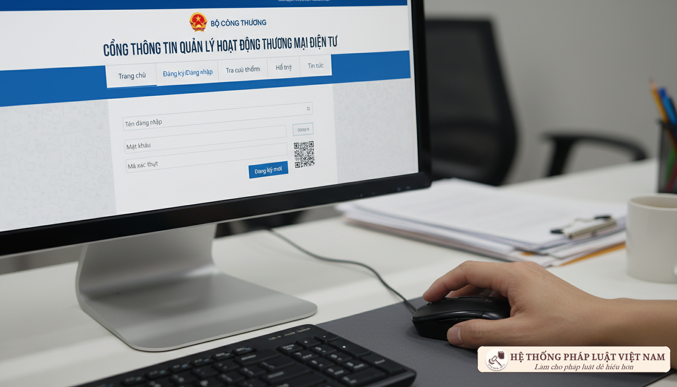 Giao diện đăng ký website Bộ Công Thương 2019