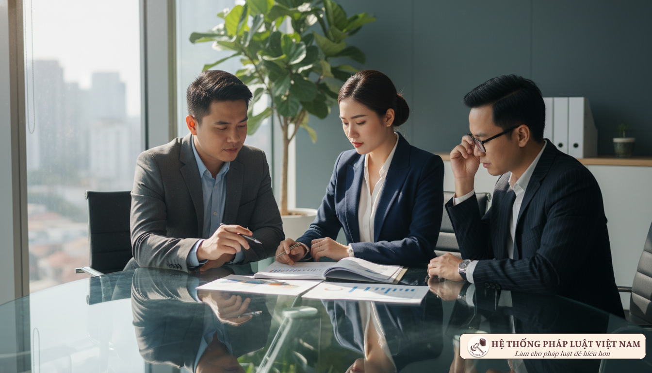Thành viên công ty thảo luận về vốn góp