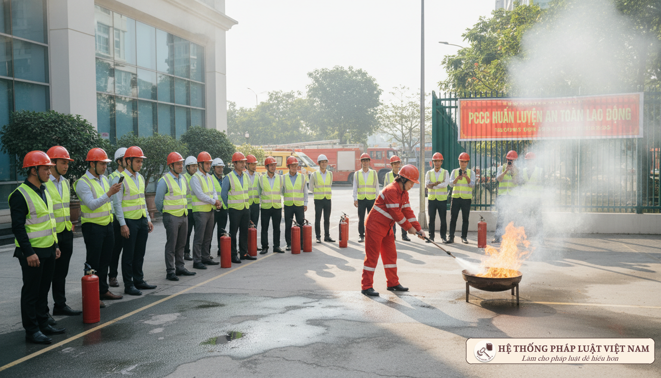 Diễn tập phòng cháy chữa cháy tại doanh nghiệp Việt Nam