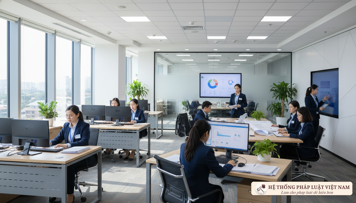 Đội ngũ cán bộ công chức viên chức Cán bộ công chức làm việc tại văn phòng