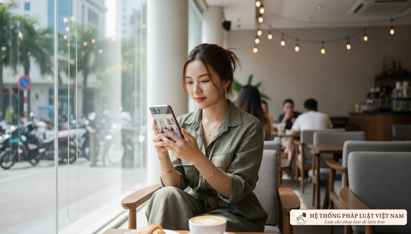 Người dùng sử dụng ứng dụng mua sắm trên điện thoại