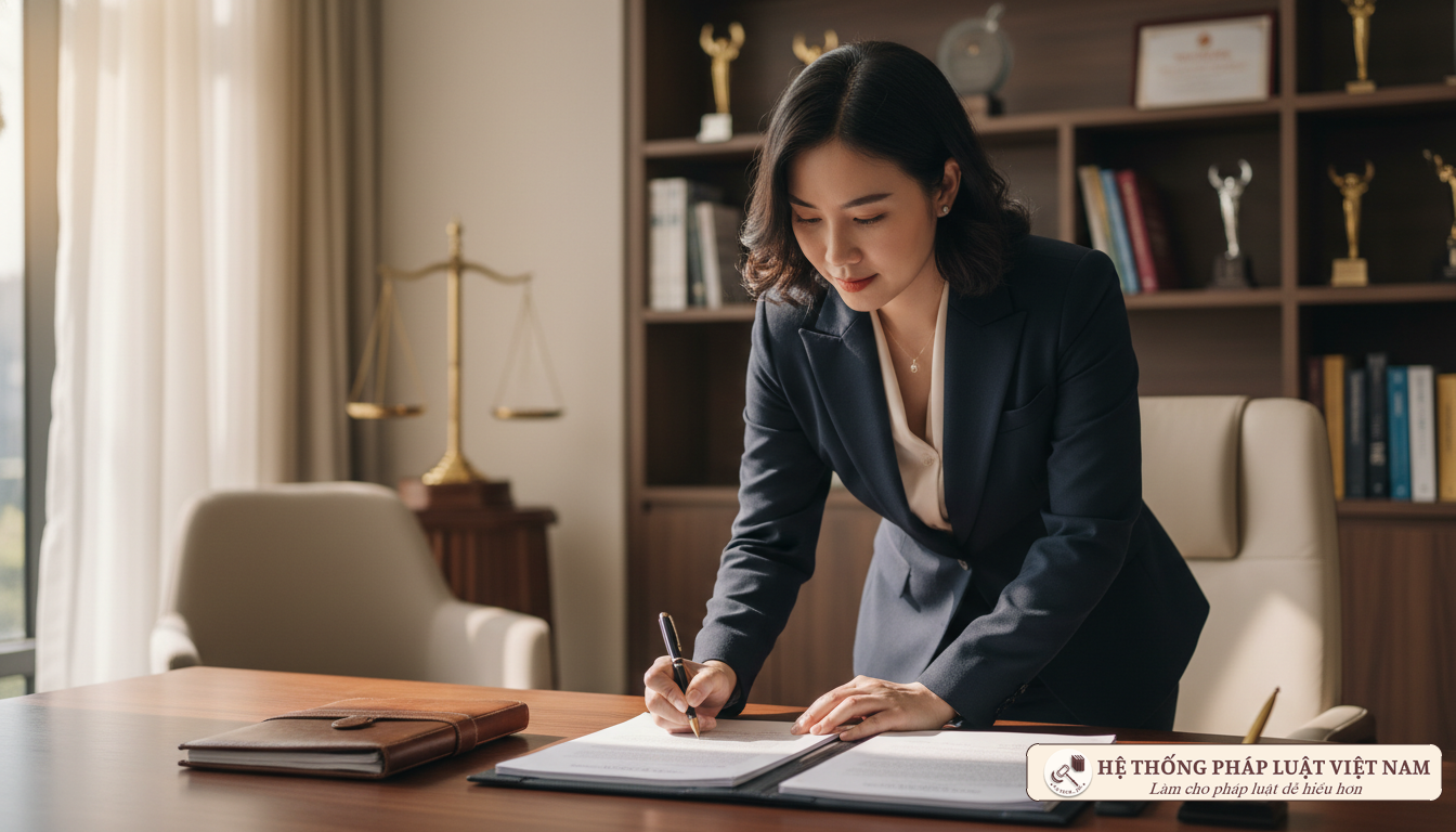Đương sự ký kết văn bản pháp lý