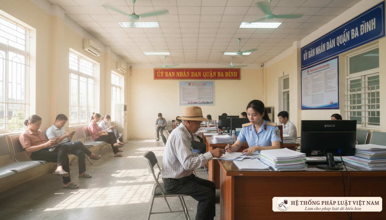 Cán bộ tư pháp hướng dẫn thủ tục