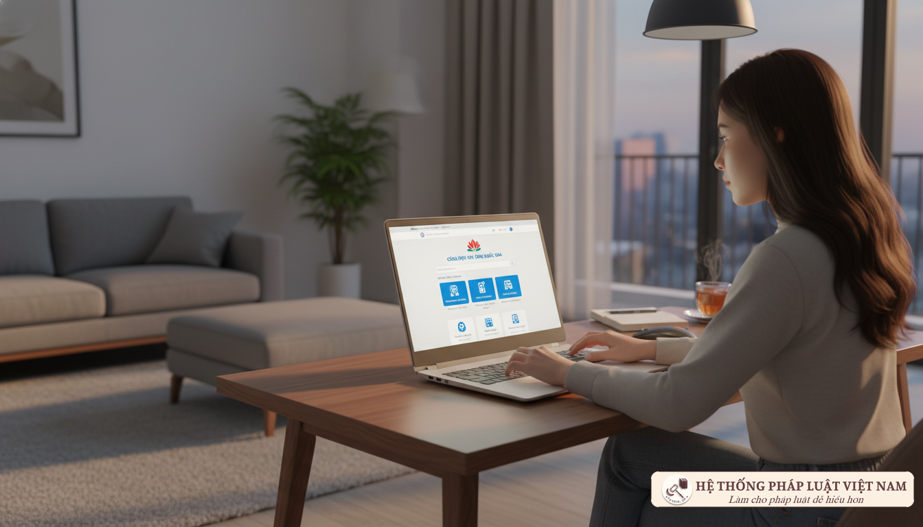 Người dân thực hiện dịch vụ công trực tuyến