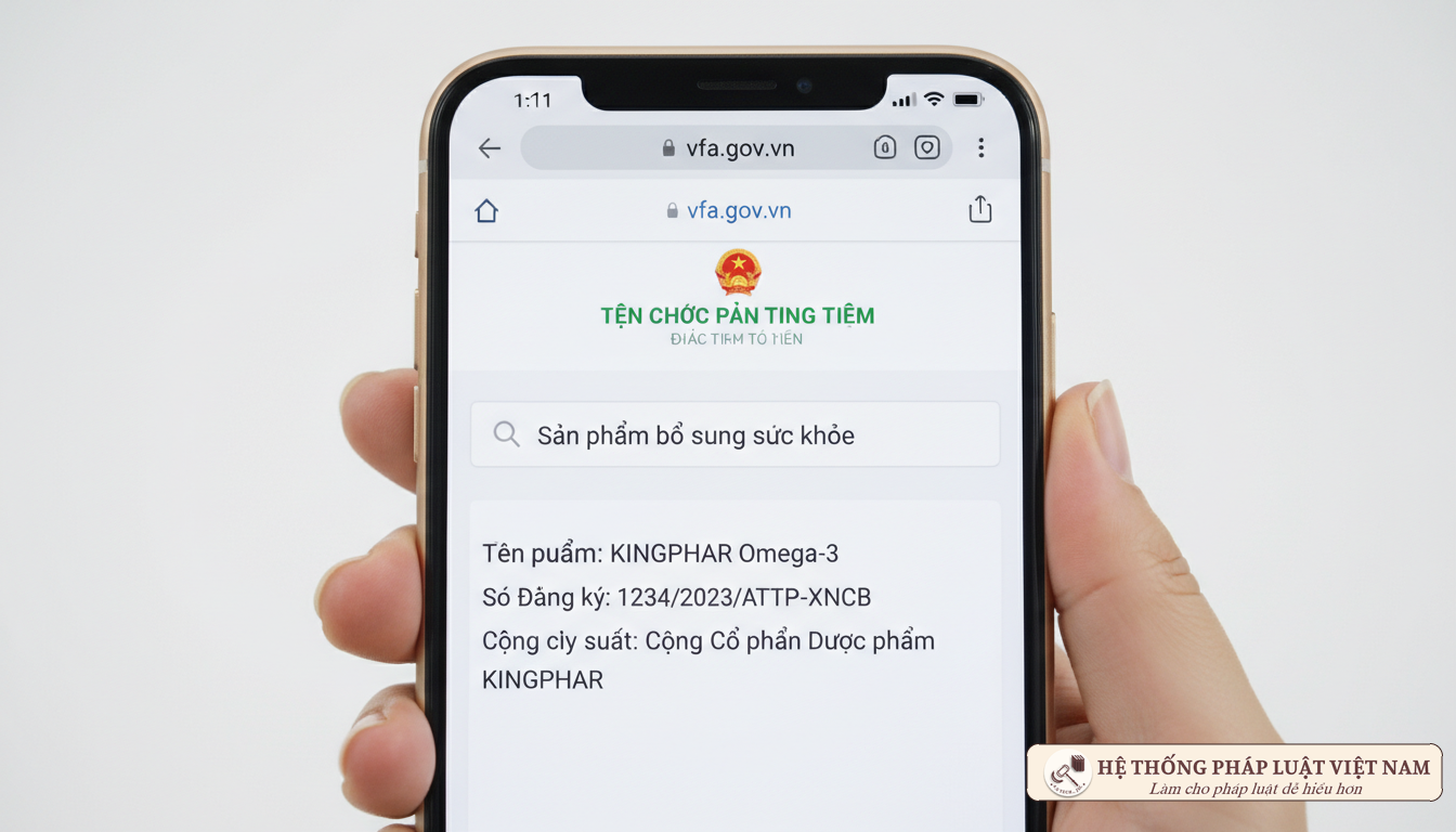 Website tra cứu thực phẩm bảo vệ sức khỏe