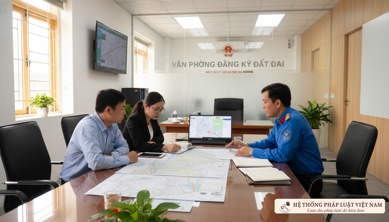 Người dân làm thủ tục đất đai