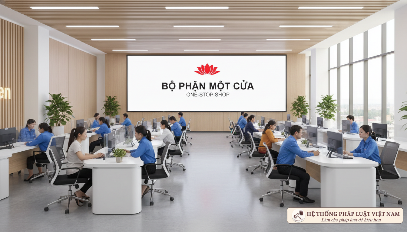Người dân làm thủ tục đất đai tại bộ phận một cửa