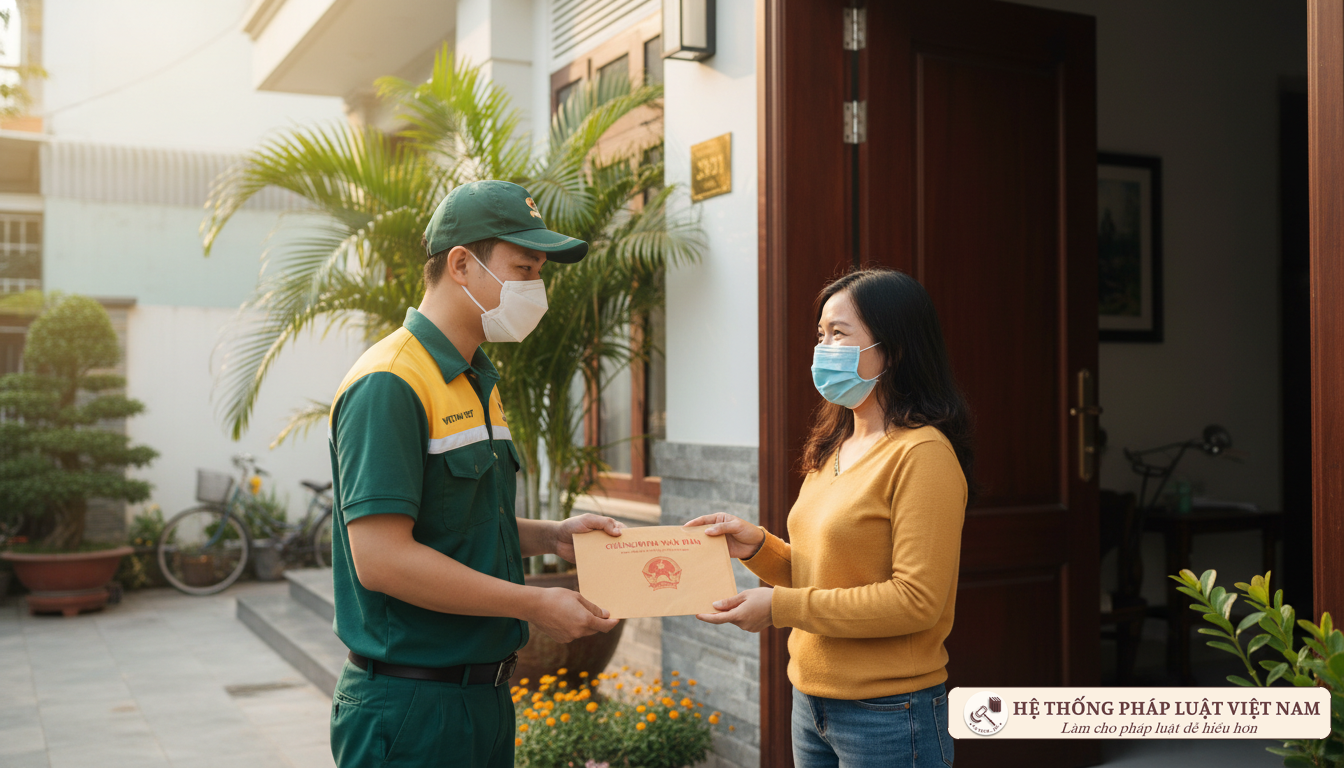 Nhân viên bưu điện chuyển phát thẻ Căn cước công dân tận nhà