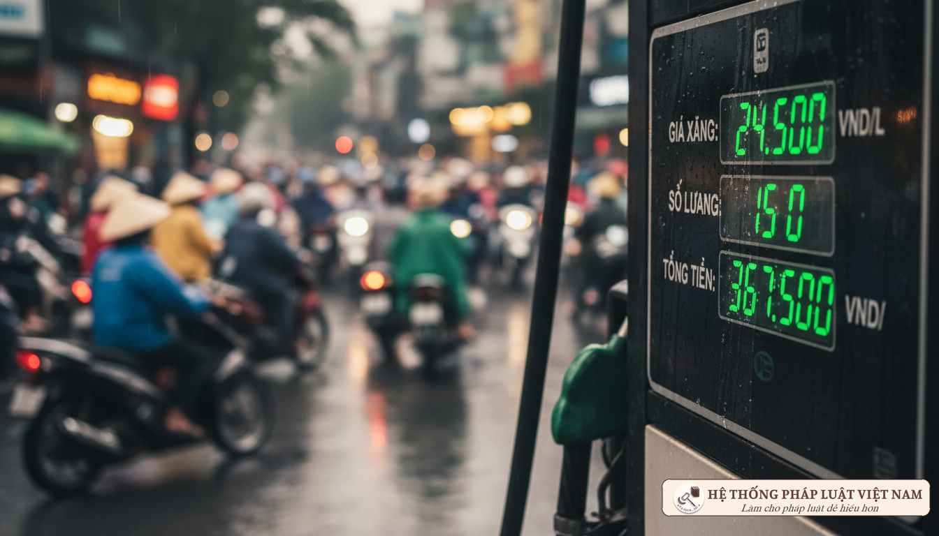 Màn hình hiển thị giá xăng tại trạm xăng