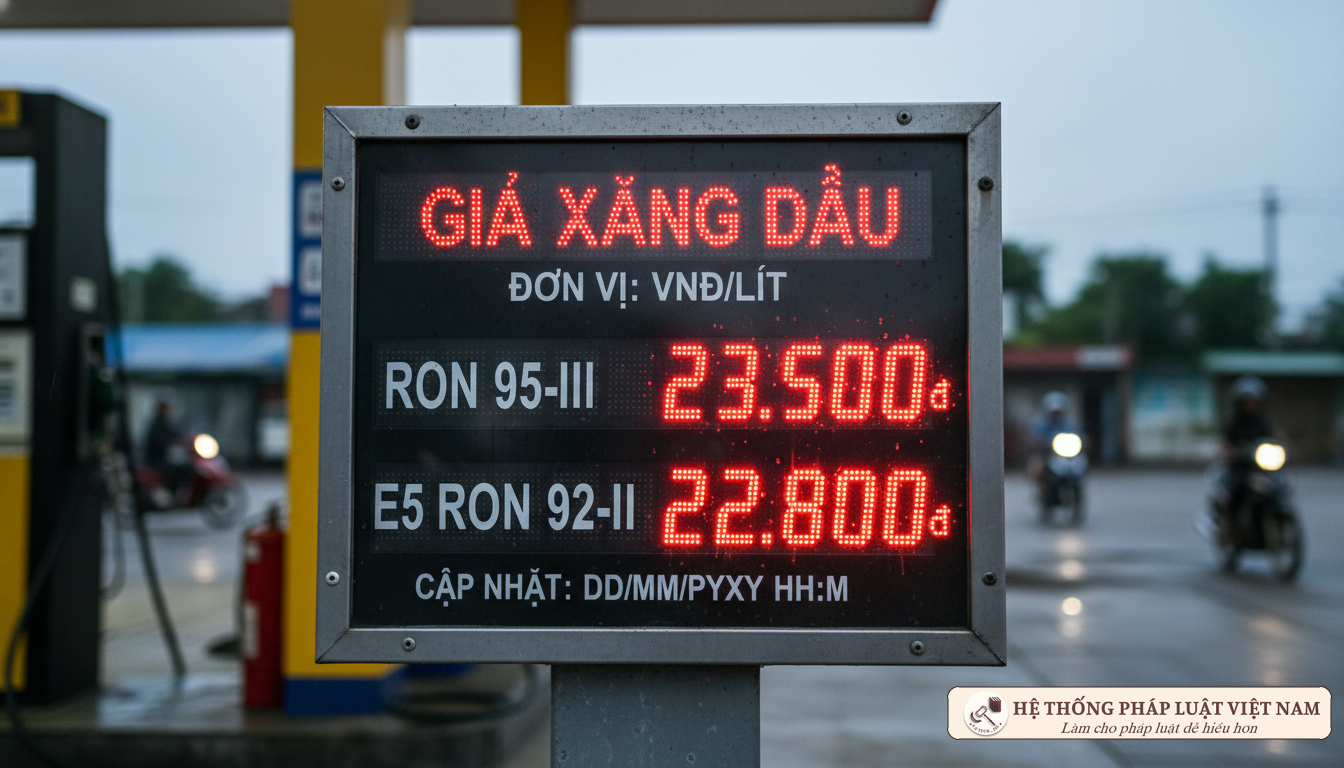 Bảng giá xăng dầu niêm yết kỹ thuật số