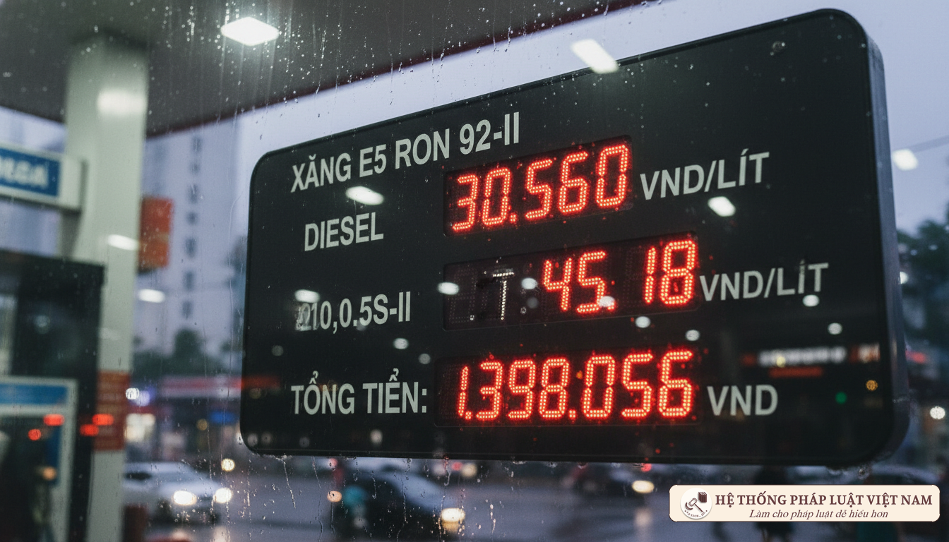 Bảng giá xăng dầu niêm yết tại trạm xăng