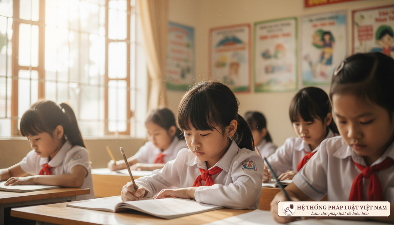 Học sinh trong lớp học chuẩn sĩ số