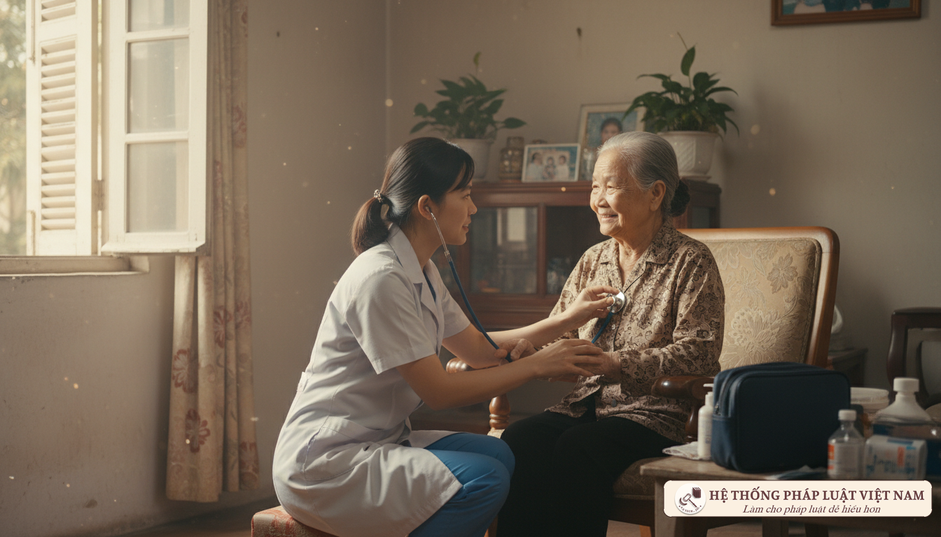 Nhân viên y tế thăm khám tại nhà