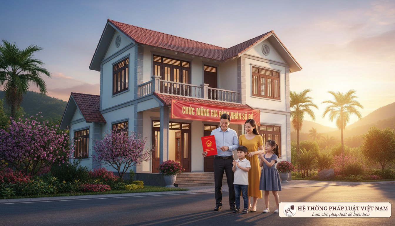Người dân nhận Sổ đỏ theo Luật Đất đai 2024