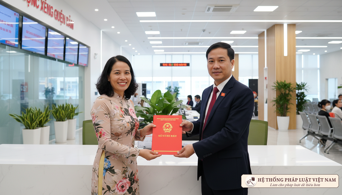 Người dân nhận sổ đỏ