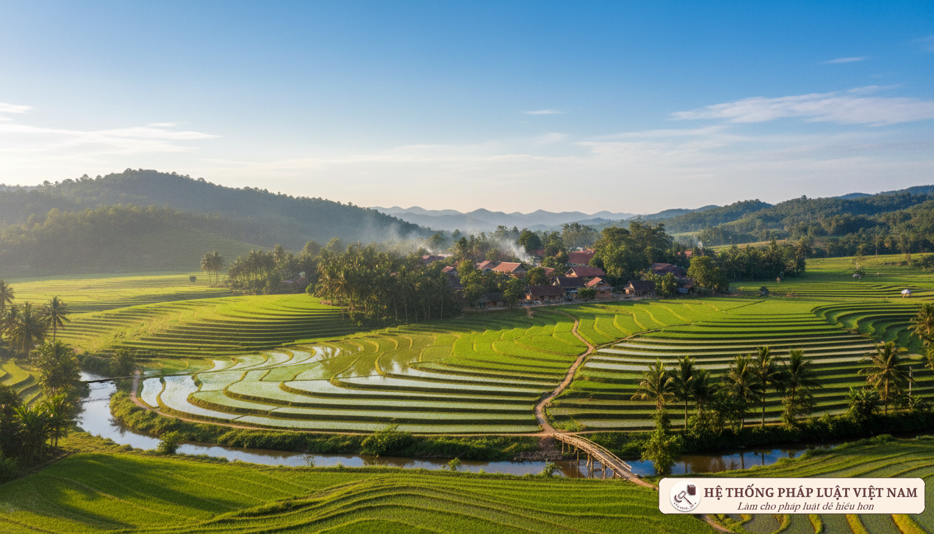 Cảnh quan nông thôn Việt Nam xanh tươi