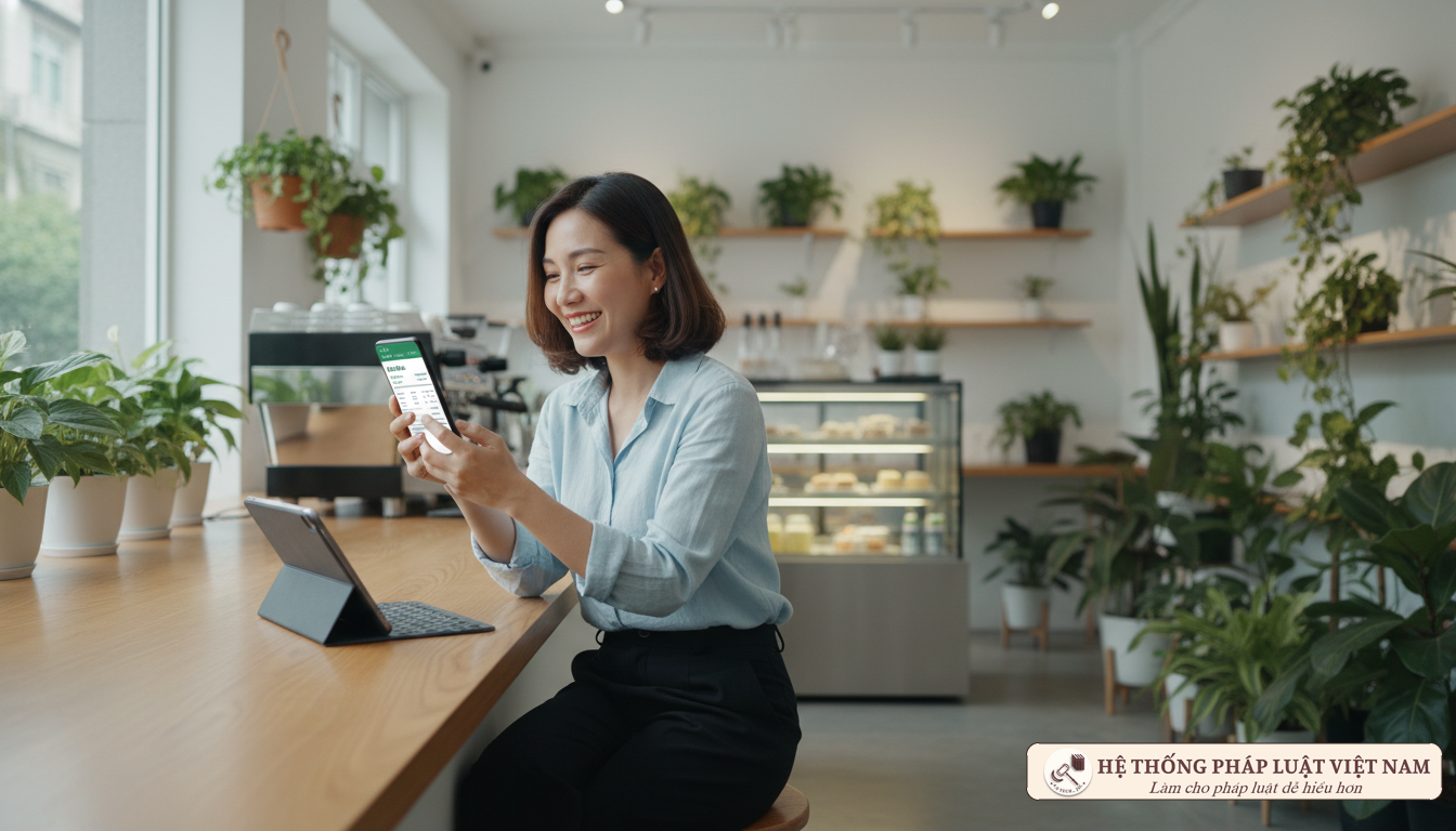 Cá nhân kinh doanh kiểm tra quy định thuế mới trên điện thoại