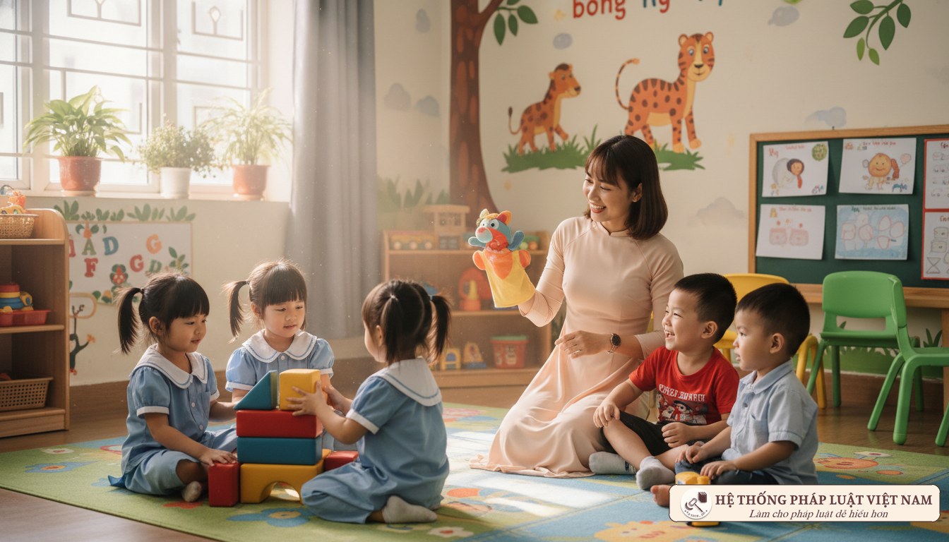 Giáo viên mầm non và trẻ em