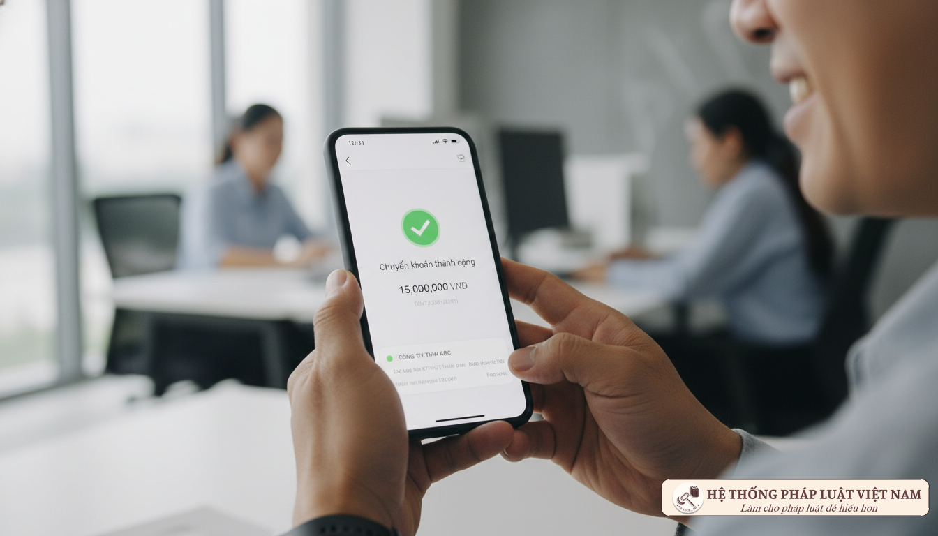Thông báo nhận lương qua điện thoại