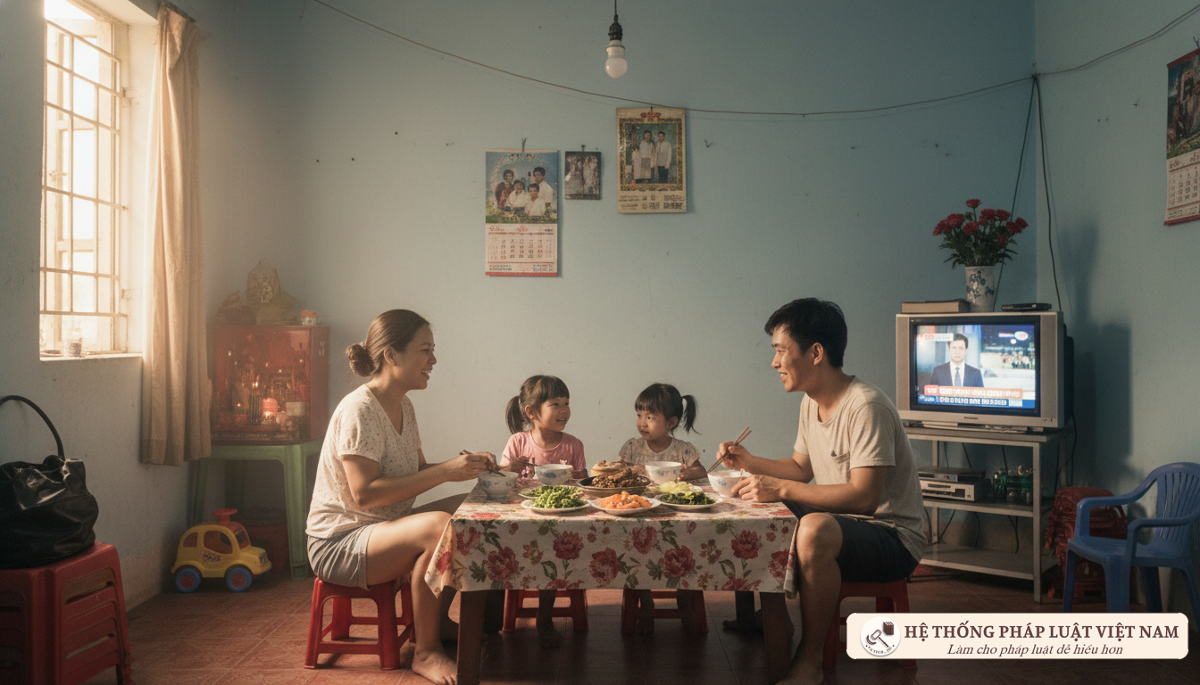 Bữa cơm gia đình công nhân 2018