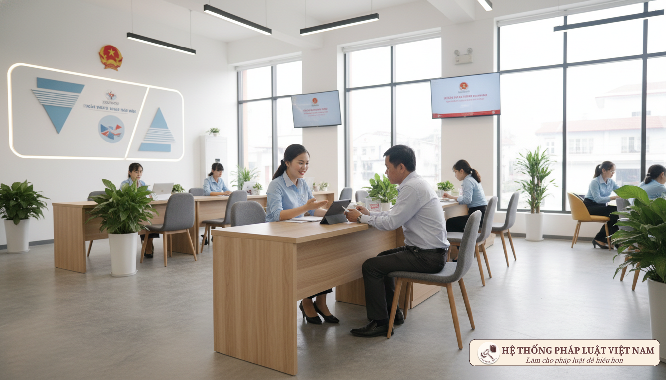 Cán bộ bảo hiểm xã hội hướng dẫn người dân