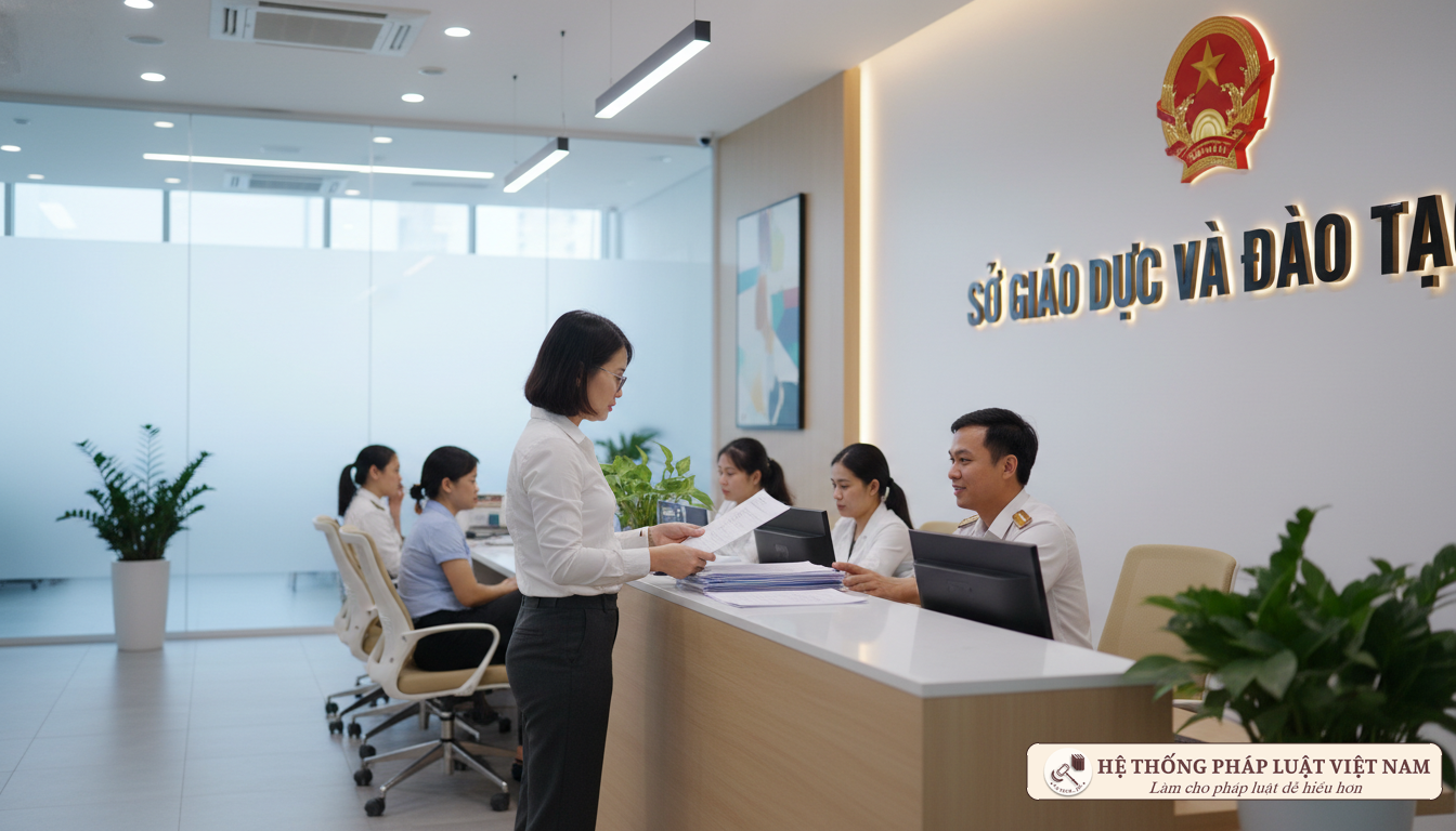 Người dân nộp hồ sơ tại Sở Giáo dục và Đào tạo