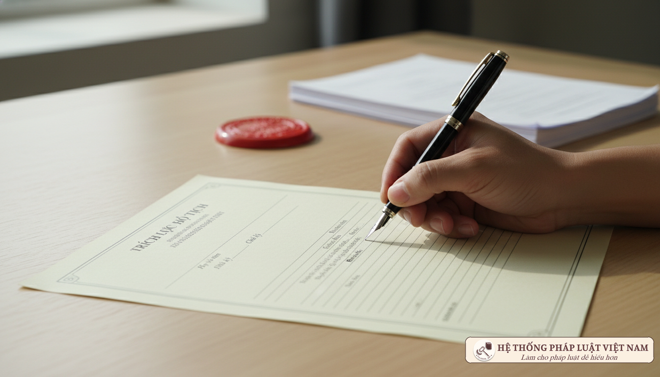 Ký hồ sơ trích lục hộ tịch