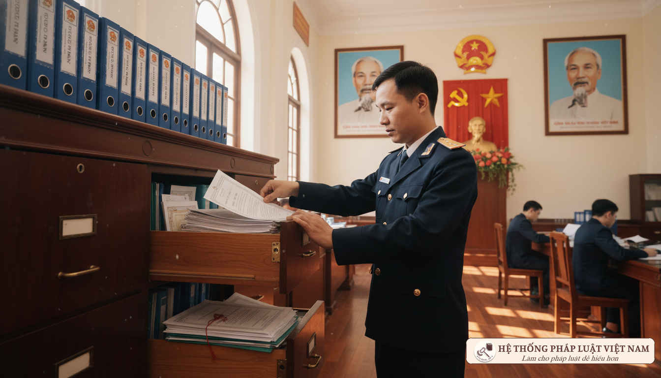 Cán bộ kiểm kê phôi sổ đỏ
