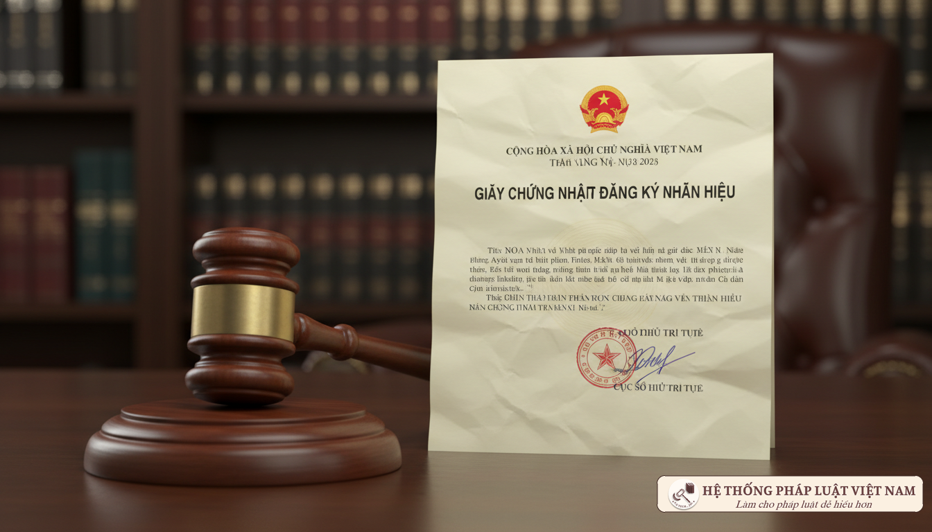 Văn bằng bảo hộ nhãn hiệu và búa công lý