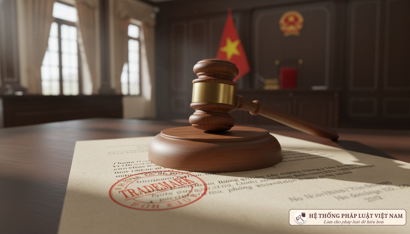 Búa tòa án và hồ sơ nhãn hiệu