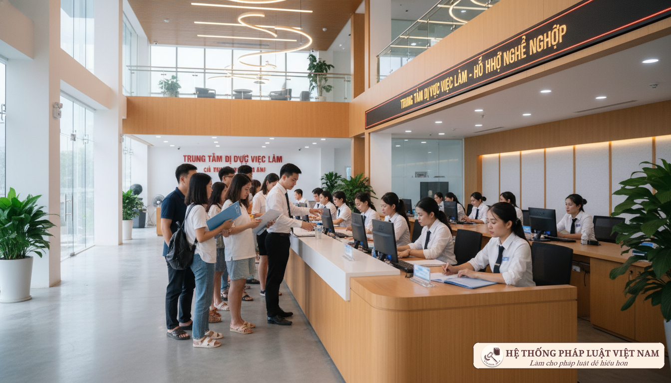 Quy trình nộp hồ sơ hưởng bảo hiểm thất nghiệp Trung tâm dịch vụ việc làm hiện đại