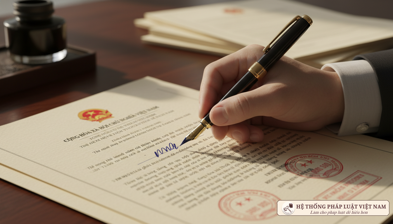 Ký tên và đóng dấu hồ sơ đăng ký doanh nghiệp