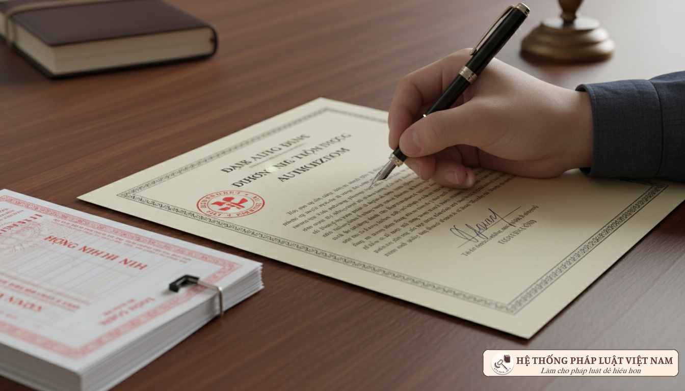 Ký giấy ủy quyền thông báo phát hành hóa đơn