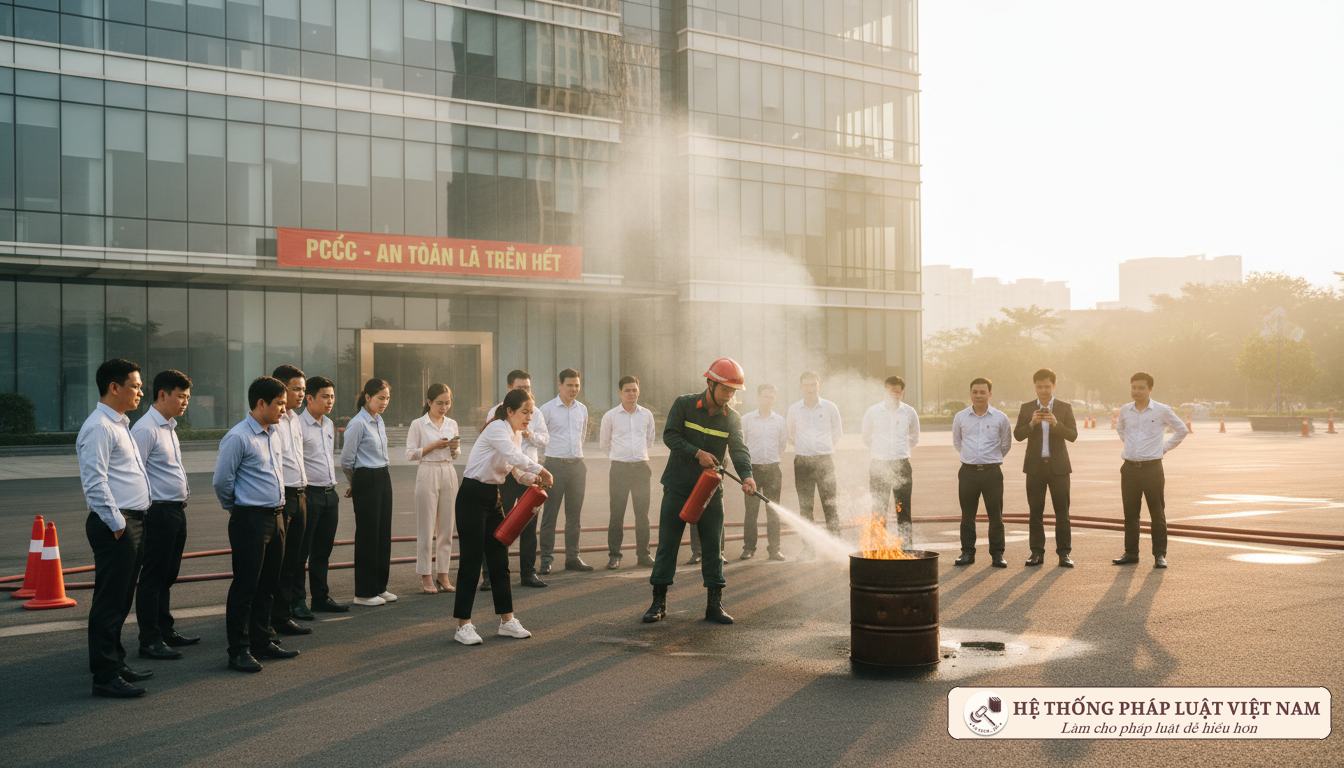 Diễn tập phòng cháy chữa cháy tại công ty