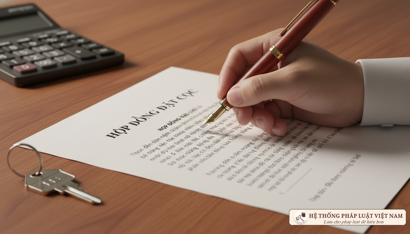 Ký hợp đồng đặt cọc mua bán nhà đất